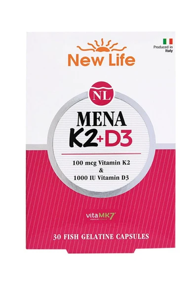 New Life Mena K2+D3 Takviye Edici Gıda 30 Kapsül ürün görseli 1