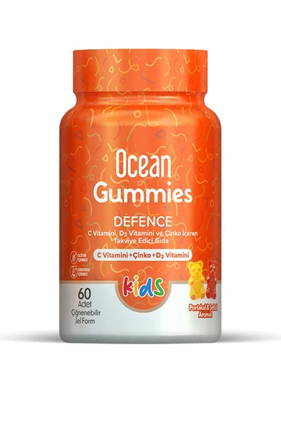 Orzax Ocean Gummies Defence Kids Takviye Edici Gıda 60 Adet Çiğnenebilir Form ürün görseli 1
