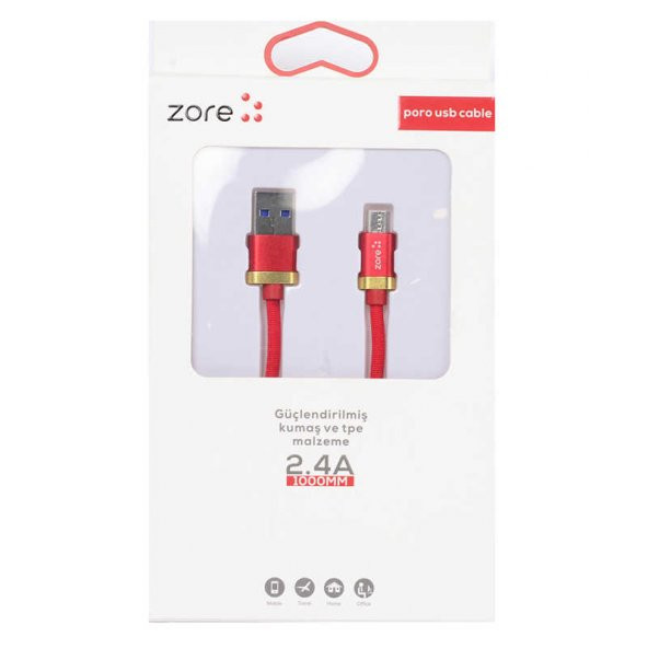 Zore Poro Micro Usb Kablo 1M - Resim 3