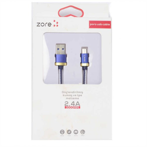 Zore Poro Micro Usb Kablo 1M - Resim 4