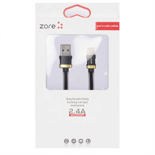 Zore Poro Micro Usb Kablo 1M - Resim 5