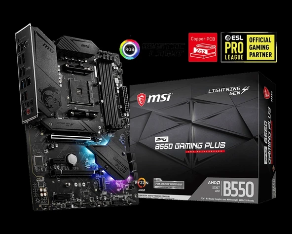 MSI MPG B550 GAMING PLUS DDR4 4400(OC)Mhz ATX AM4 ürün görseli 1