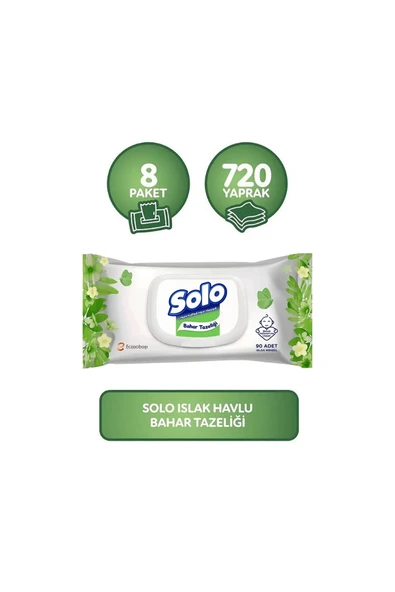 Solo Islak Havlu Bahar  Tazeliği 720 Yaprak Kapaklı ürün görseli 1