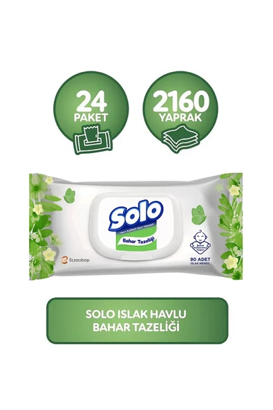 Solo Islak Havlu Bahar Tazeliği 2160 Yaprak Kapaklı ürün görseli 1