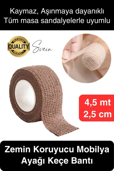Özel Üretim 4,5 mt Zemin Koruyucu Ses Önleyici Keçe Bant Mobilya Eşya Ayağı Çizilmelere Karşı Koruma ürün görseli 1