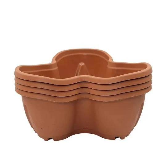 Omnipazar SO-PKS3 Pamukkale Dekoratif Saksı Çilek Saksı 4'lü Set 12.5 Litre Kiremit No 3 - Resim 2