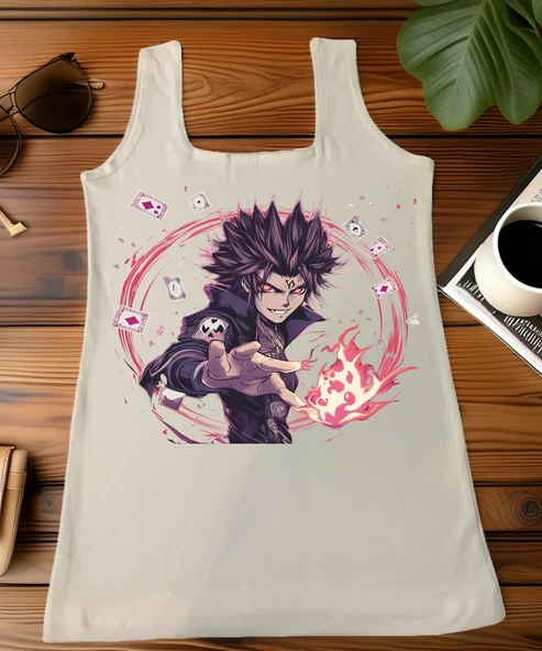 Alevli Anime Karakter Baskılı Kadın Atlet.Güçlü ve Asi Tarz. ürün görseli 1