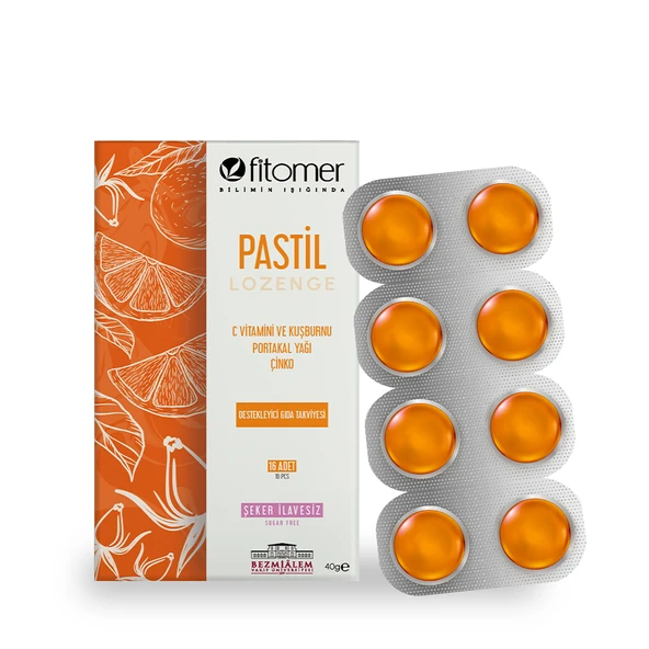 C Vitamini Kuşburnu Portakal Yağı ve Çinko İçeren 16’Lı Pastil ürün görseli 1