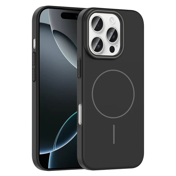 iPhone 16 Pro Max Kılıf Kablosuz Şarj Özellikli Ruby Silikon Kapak - Resim 10