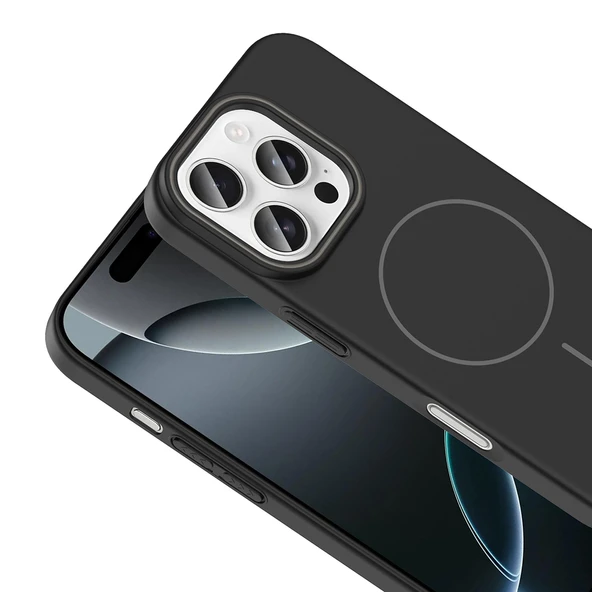 iPhone 16 Pro Max Kılıf Kablosuz Şarj Özellikli Ruby Silikon Kapak - Resim 6