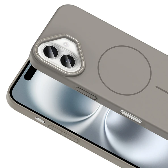 iPhone 16 Kılıf Kablosuz Şarj Özellikli Ruby Silikon Kapak - Resim 5