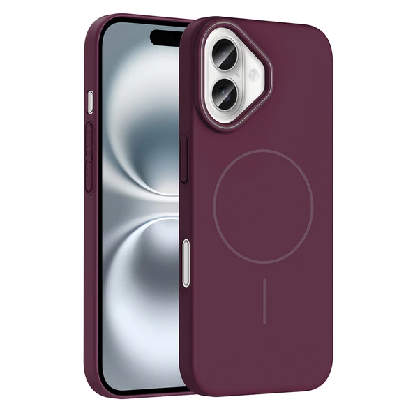 iPhone 16 Kılıf Kablosuz Şarj Özellikli Ruby Silikon Kapak - Resim 11