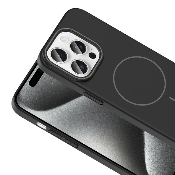 iPhone 15 Pro Kılıf Kablosuz Şarj Özellikli Ruby Silikon Kapak - Resim 7