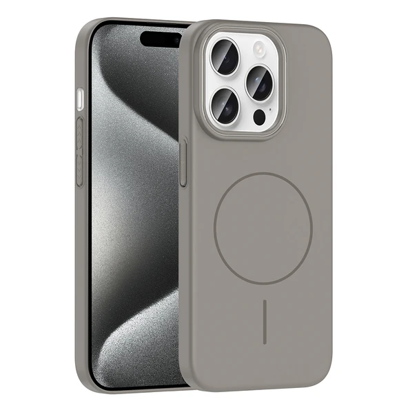 iPhone 15 Pro Kılıf Kablosuz Şarj Özellikli Ruby Silikon Kapak - Resim 8