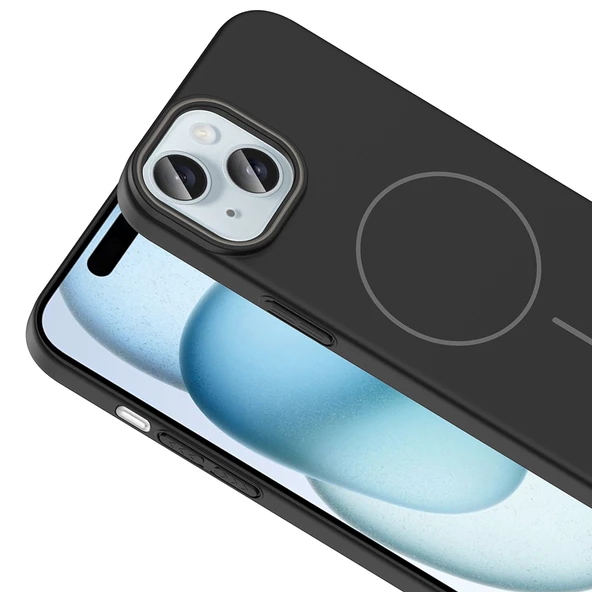 iPhone 15 Kılıf Kablosuz Şarj Özellikli Ruby Silikon Kapak - Resim 7