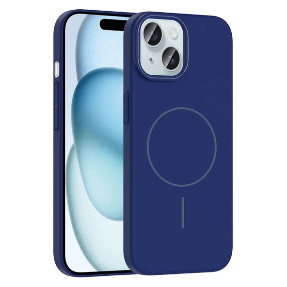 iPhone 15 Kılıf Kablosuz Şarj Özellikli Ruby Silikon Kapak - Resim 12