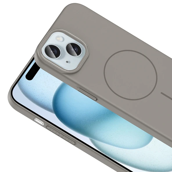 iPhone 15 Kılıf Kablosuz Şarj Özellikli Ruby Silikon Kapak - Resim 5