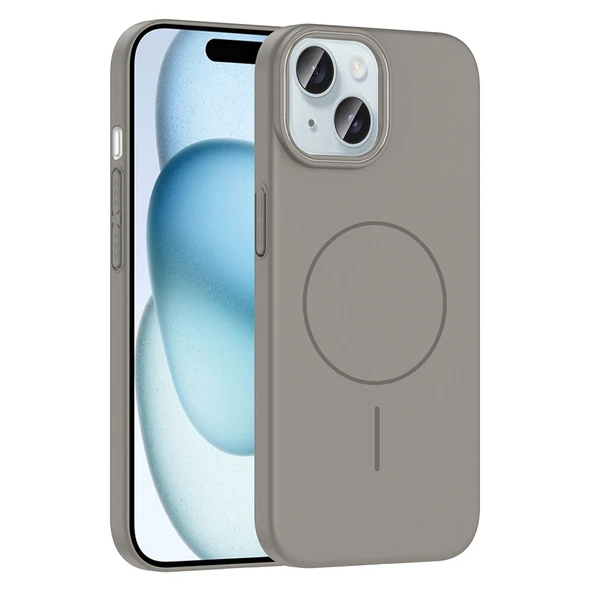 iPhone 15 Kılıf Kablosuz Şarj Özellikli Ruby Silikon Kapak ürün görseli 1