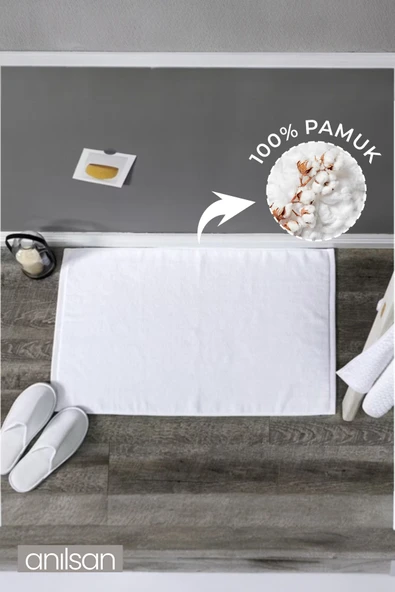 Düz %100 Pamuk Ayak Havlusu - Beyaz  50x70, 245 Gr ürün görseli 1