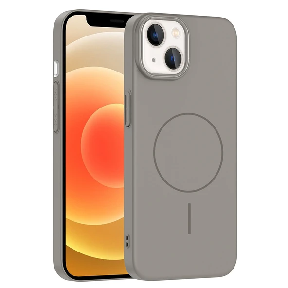 iPhone 13 Kılıf Kablosuz Şarj Özellikli Ruby Silikon Kapak - Resim 8