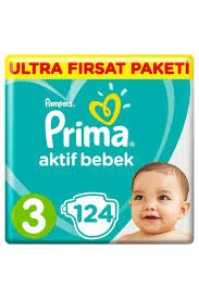 PRİMA AKTİF BEBEK NO:3 MİDİ EKONOMİK PAKET 6/10 KG 124 ADET ürün görseli 1