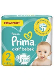 PRİMA AKTİF BEBEK NO:2 EKONOMİK PAKET 4/8 KG 144 ADET ürün görseli 1