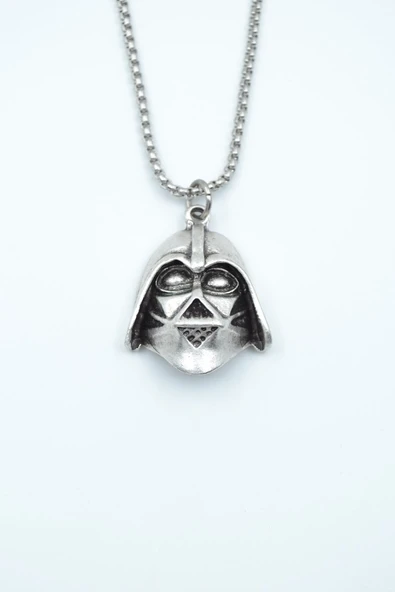 Star Wars - Darth Vader Gümüş Kaplama Örme Zincir Kolye ürün görseli 1