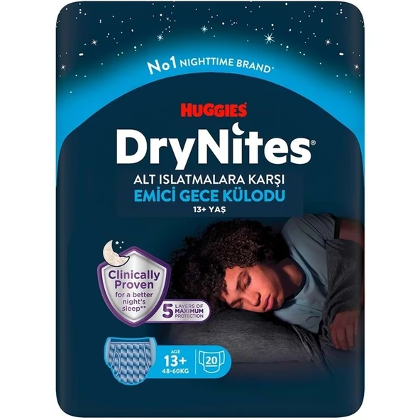 Drynites Emici Gece Külodu/Külot Bez Erkek 13+ Yaş (48-60KG) X Large 20 Adet Mega Pk ürün görseli 1