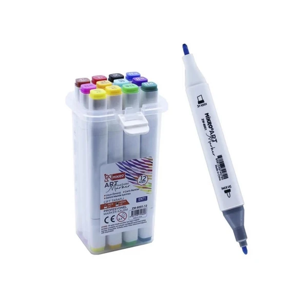 Mikro Zw-8001-12 Art Çift Tarafli Marker Zw-8001-12 ürün görseli 1