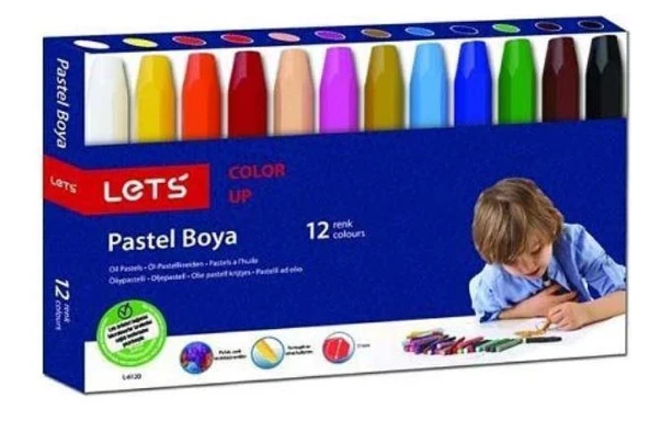 LETS PASTEL BOYA 12 RENK KARTON KUTU L-6120 ürün görseli 1