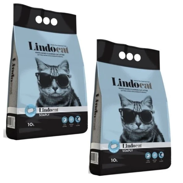 Lindocat Marsilya Sabunu Kokulu İnce Taneli Kedi Kumu 10 L x 2 Adet ürün görseli 1