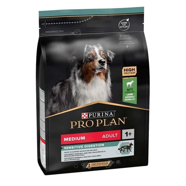 Pro Plan Sensitive Digestion Medium Orta Irk Kuzu Etli Hassas Sindirim Köpek Maması 3 kg ürün görseli 1