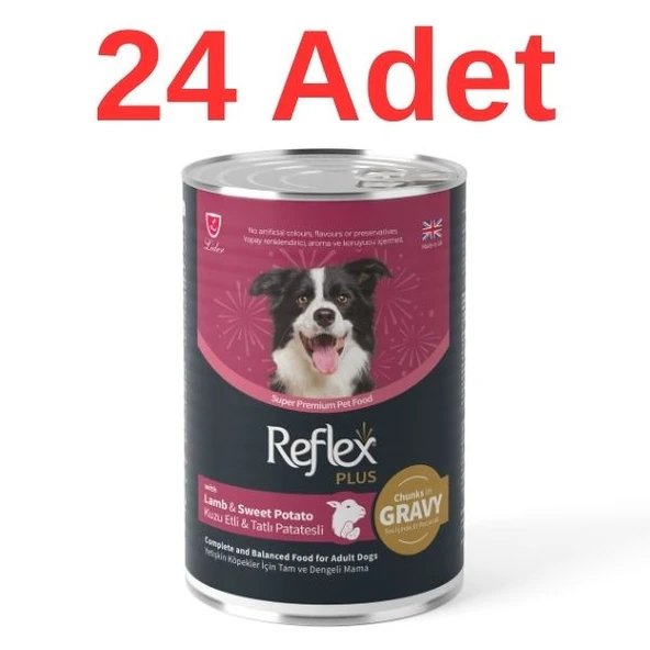 Reflex Plus Kuzu Etli Tatlı Patatesli Köpek Konservesi 400 gr x 24 Adet ürün görseli 1