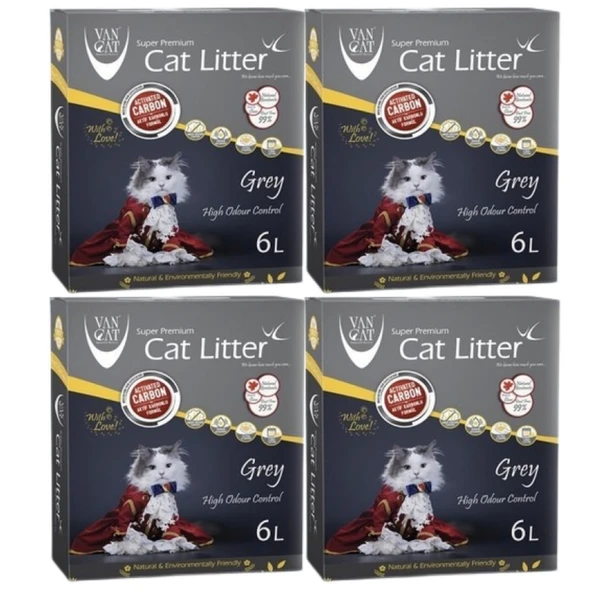 Vancat Aktif Karbonlu Kedi Kumu Kutu 6 L x 4 Adet ürün görseli 1