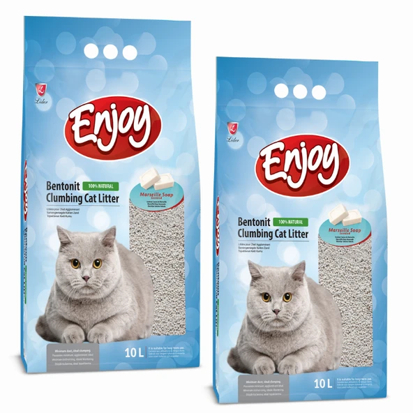 Enjoy Marsilya Sabunu Kokulu Kedi Kumu 10 L x 2 Adet ürün görseli 1