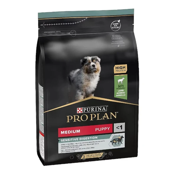 Pro Plan Puppy Sensitive Digestion Medium Orta Irk Kuzu Etli Hassas Sindirim Yavru Köpek Maması 3 kg ürün görseli 1