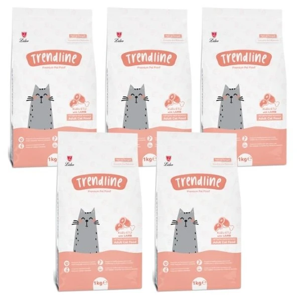 Trendline Kuzu Etli Kedi Maması 1 kg x 5 Adet ürün görseli 1
