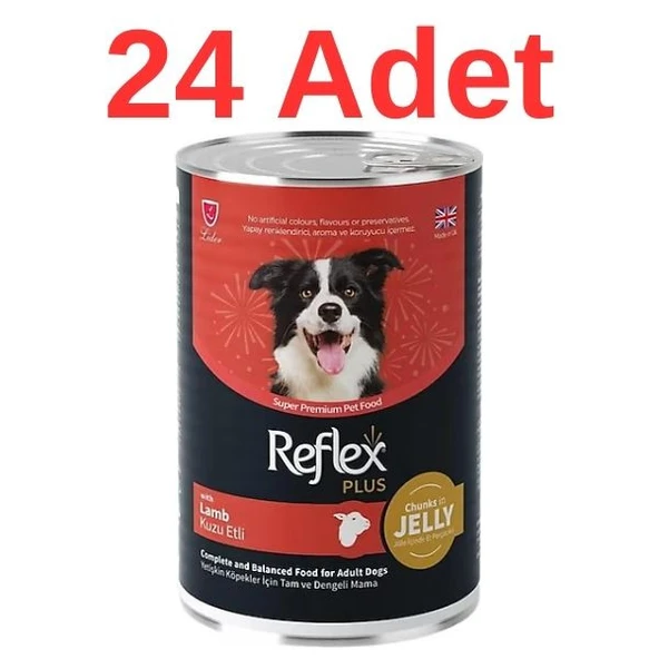 Reflex Plus Kuzulu Et Parçacıklı Köpek Konservesi 400 gr 24 Adet ürün görseli 1