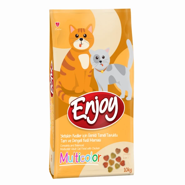 Enjoy Multicolor Renkli Tavuklu Yetişkin Kedi Maması 10 kg ürün görseli 1