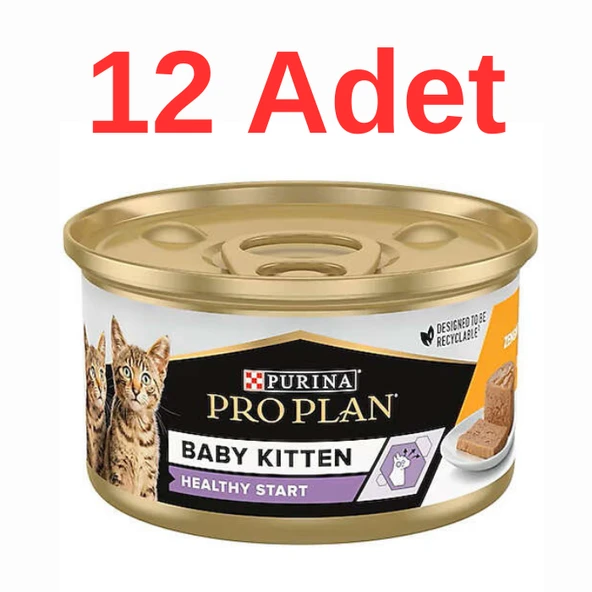 Pro Plan Baby Kitten Tavuk Etli Yavru Yaş Kedi Maması 85 gr x 12 Adet ürün görseli 1