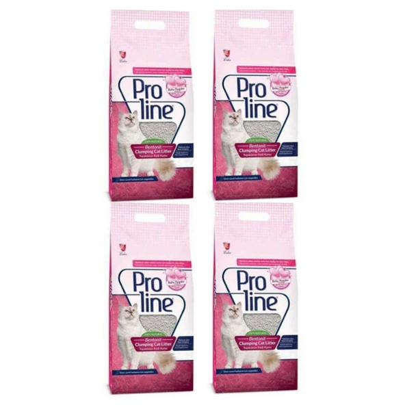 Proline Bebek Pudrası Kokulu Kedi Kumu 5 L x 4 Adet ürün görseli 1
