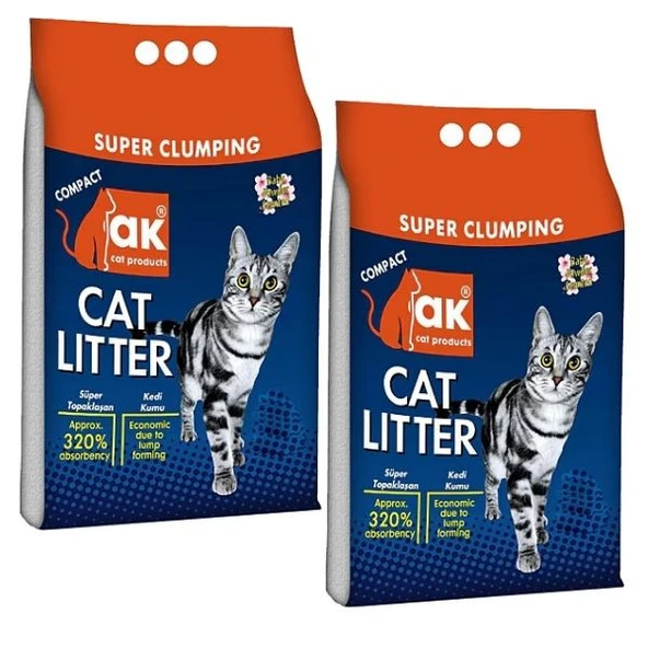 Akkum Bebek Pudrası Kokulu İnce Taneli Kedi Kumu 10 kg x 2 Adet ürün görseli 1