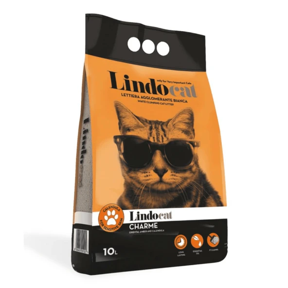 Lindocat Charme Aynısefalı ve Amber Kokulu Hassas Derili Kediler İçin Kedi Kumu 10 L ürün görseli 1