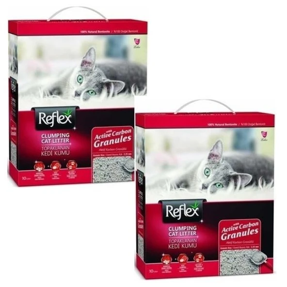 Reflex Granül Aktif Karbonlu Kedi Kumu 10 L x 2 Adet ürün görseli 1