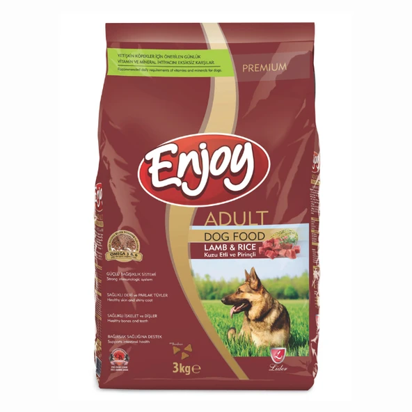 Enjoy Kuzu Etli ve Pirinçli Yetişkin Köpek Maması 3 kg ürün görseli 1