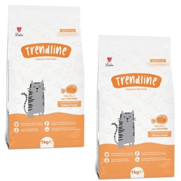Trendline Kitten Tavuklu Yavru Kedi Maması 1 kg x 2 Adet ürün görseli 1