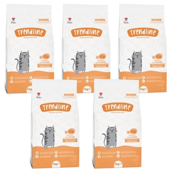 Trendline Kitten Tavuklu Yavru Kedi Maması 1 kg x 5 adet ürün görseli 1