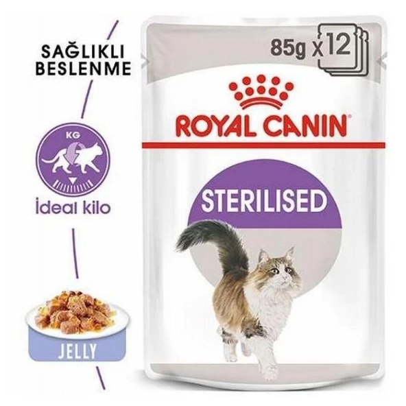 Royal Canin Sterilised Jelly Kısır Kedi Pouch Yaş Mama 85 gr x 12 Adet ürün görseli 1