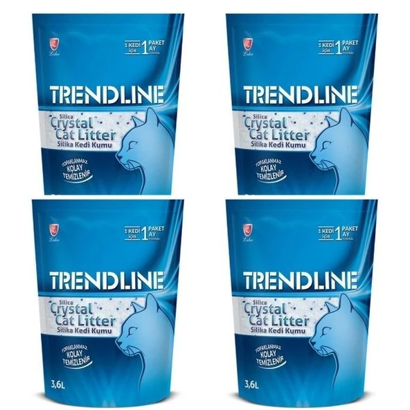 Trendline Tozsuz Silika Kristal Kedi Kumu 3,6 L x 4 Adet ürün görseli 1
