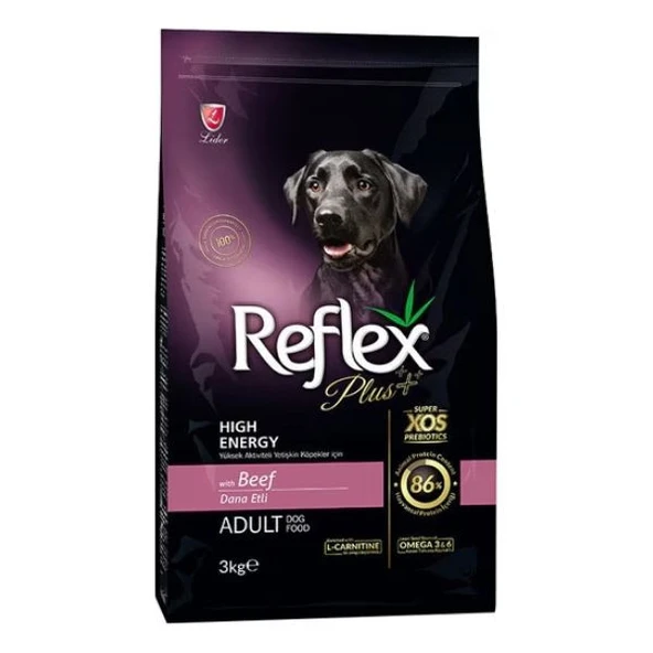 Reflex Plus Biftekli Yüksek Enerjili Yetişkin Köpek Maması 3 kg ürün görseli 1